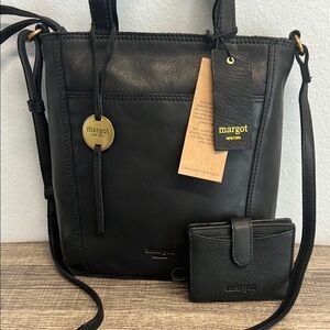 Margot New York | Black Leather “Anna” Crossbody w/ “Lizzie” Billfold Wallet